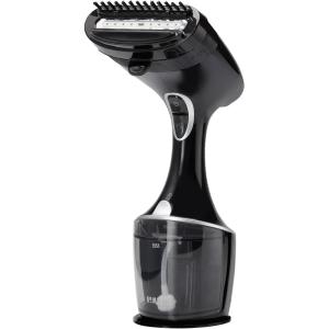 imageHomedics PerfectSteam Handheld Garment Steamer for Clothes Sheets and Curtains  1550 Watts Portable Garment Steamer Fast Heat Turbo Power 15Minute Continuous Steam BuiltIn Crease AttachmentBlack