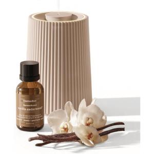 imageHomedics Waterless Essential Oil Diffuser with 15ml Vanilla Cedarwood Fragrance Oil SereneScent Cordless Cold Air Scent Diffuser Starter Kit with Ambient Light Studio 671 TerracottaBeige