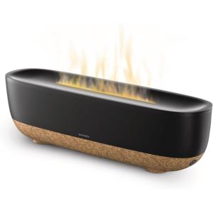 imageHomedics Fireside Ultrasonic Humidifier Medium Sized Rooms Visible FlameEffect Cool Mist 026Gal TopFill Tank Dry Air Relief at Home Breathe amp Sleep Better Aromatherapy