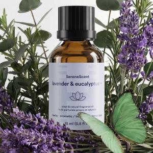 imageHomedics SereneScent Wellness Oil Refill for Waterless Diffusers Lavender amp Eucalyptus 15ml Plug amp Play Fragrance Oil Bottle Aromatherapy Scent Refill for Home Office Bedroom Compact DiffusersLavender  Eucalyptus