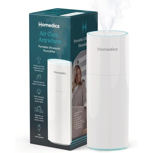 image:imageHomedics Portable Humidifier Small Ultrasonic Cool Mist Gloss Black  Humidifier for Bedroom Desk amp Travel Mini Personal Humidifier 77 oz Tank Auto Shutoff Night Light RechargeableWhite